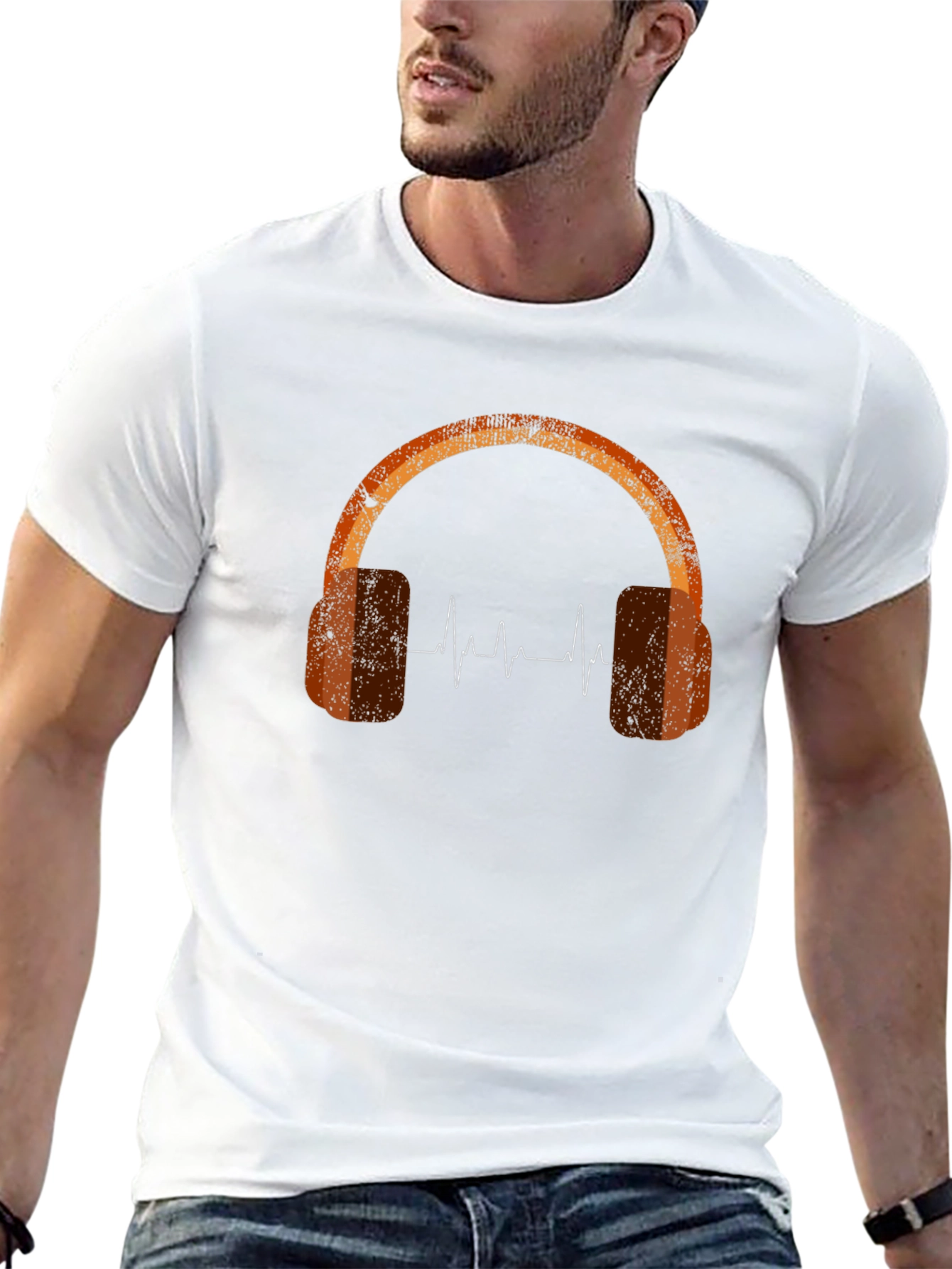 Retro Headphones Graphic Tee - Music Lover Style