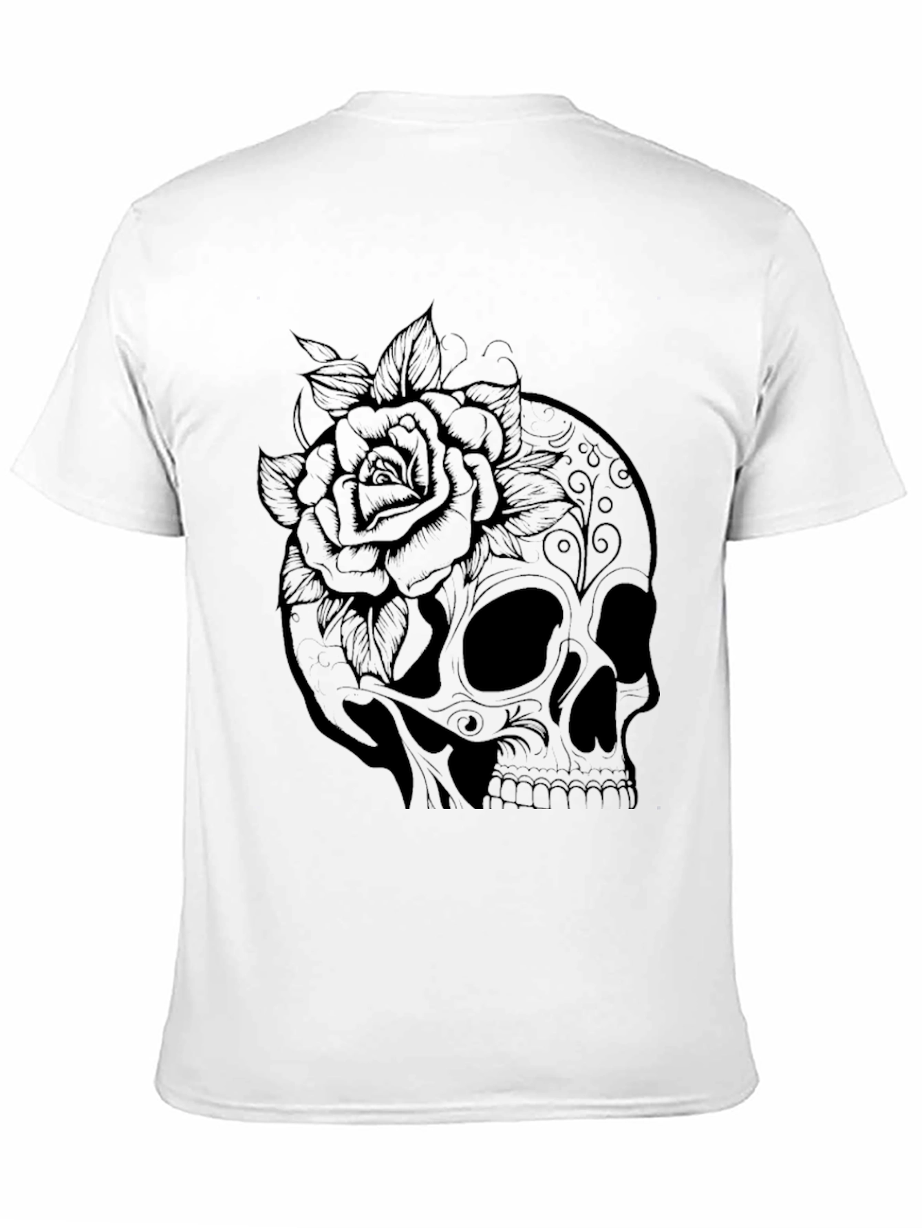 Skull & Rose Graphic T-Shirt - Black