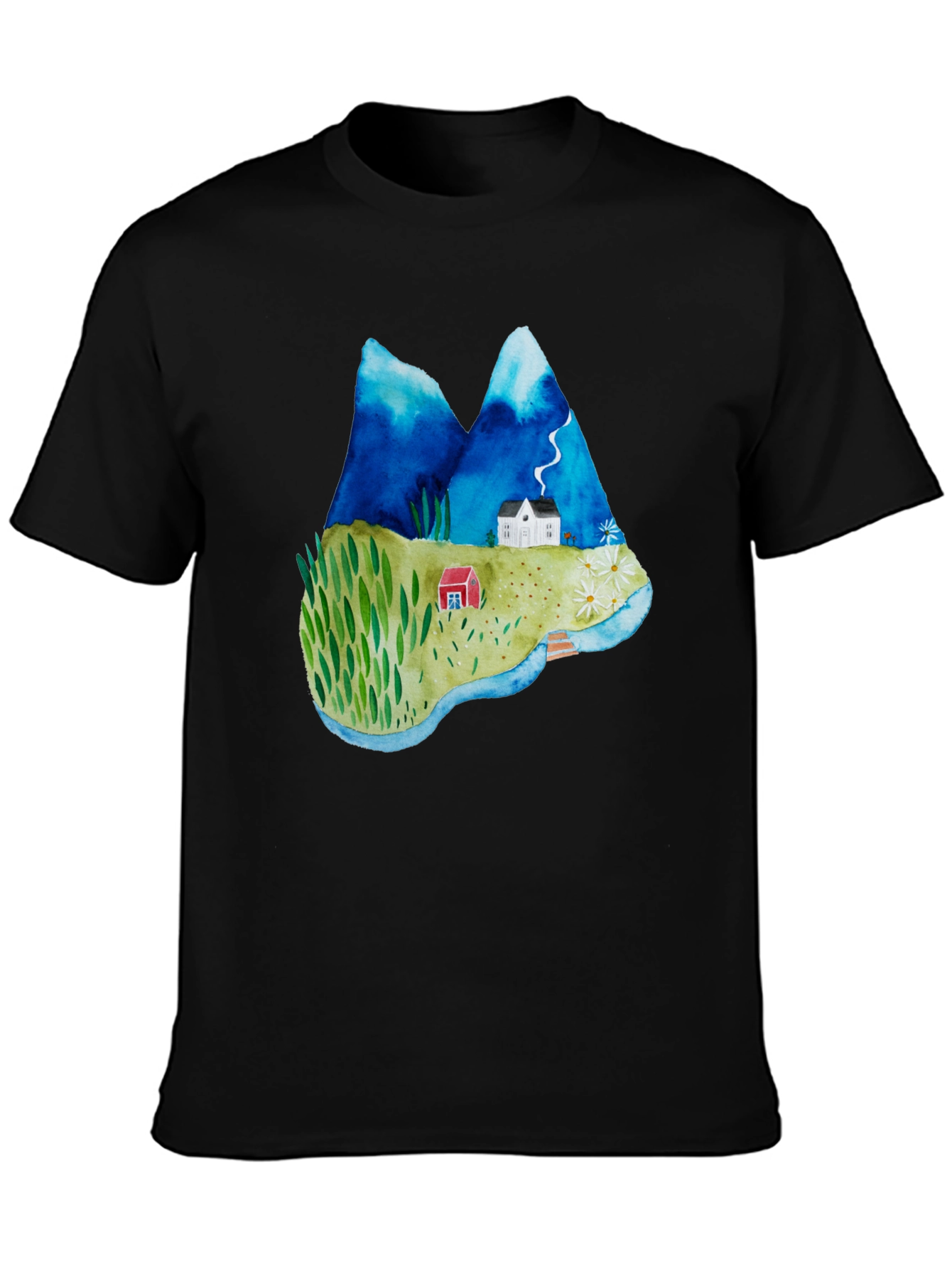 Watercolor Landscape Graphic T-Shirt