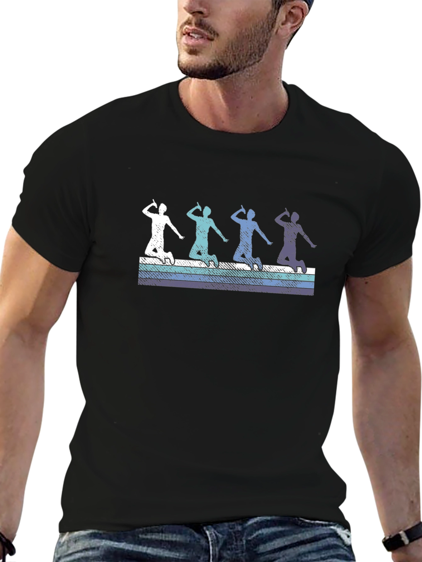 Badminton Player Graphic Tee - Retro Style