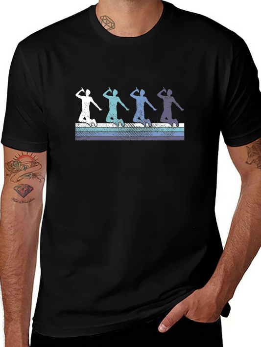 Badminton Player Graphic Tee - Retro Style