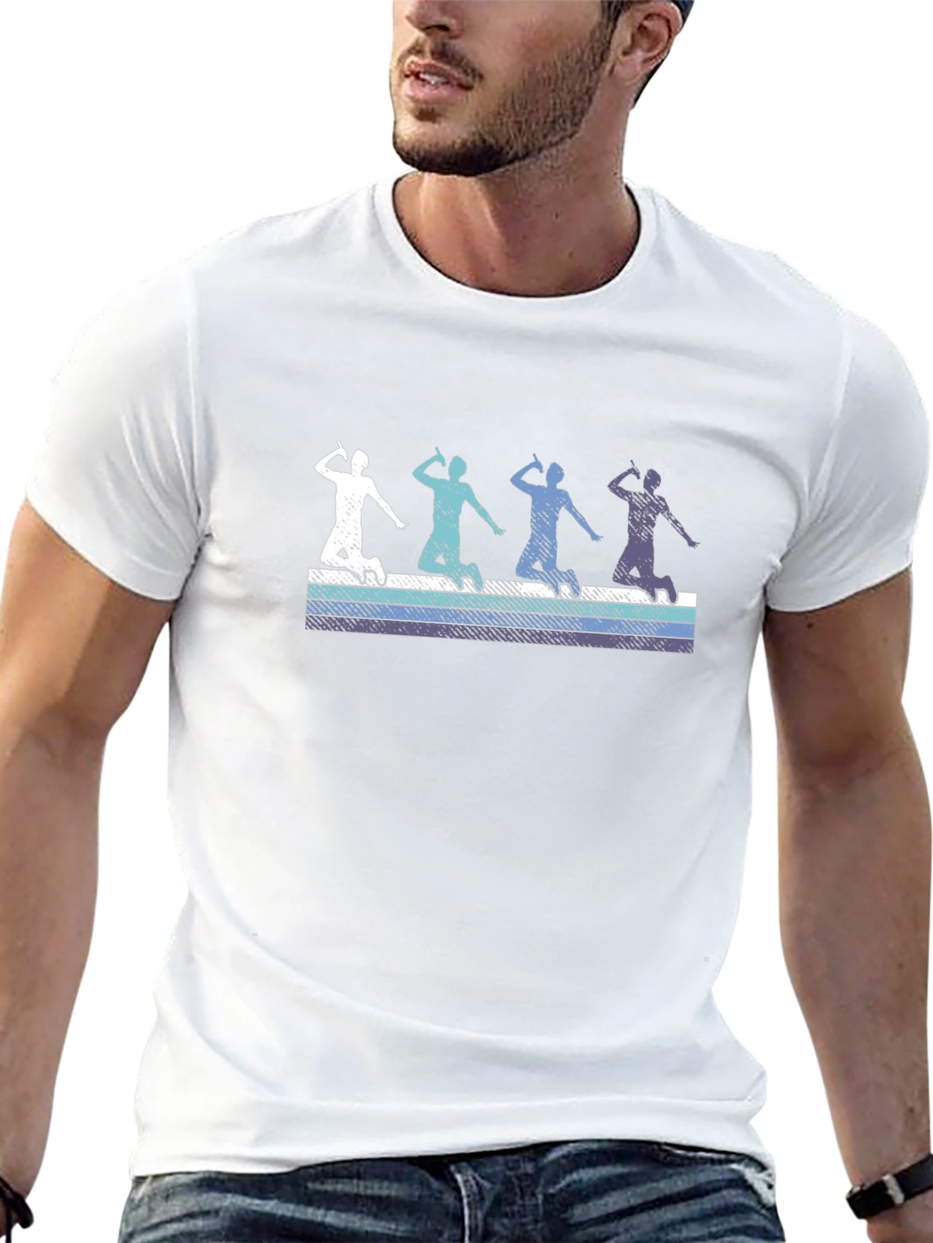 Badminton Player Graphic Tee - Retro Style