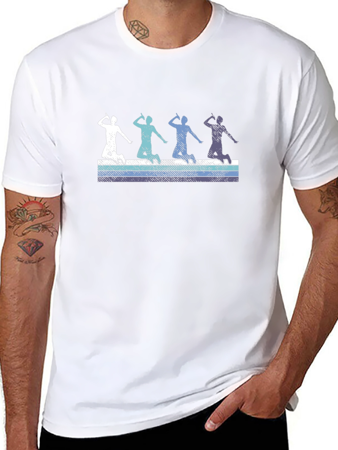 Badminton Player Graphic Tee - Retro Style
