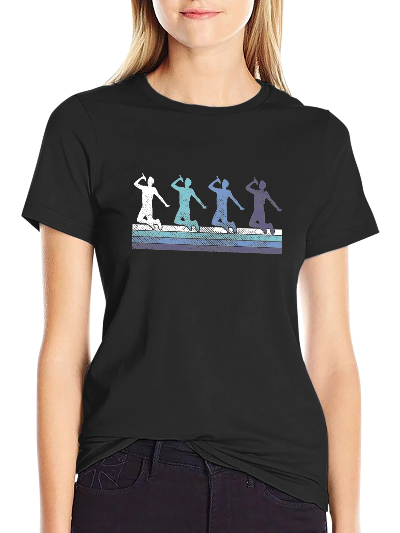 Badminton Player Graphic Tee - Retro Style