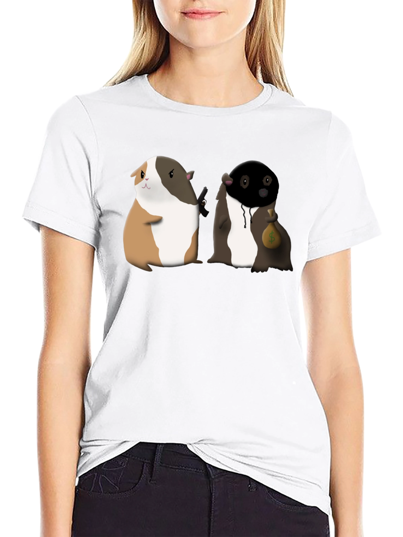 Guinea Pig Gangster Graphic Tee - Funny T-Shirt