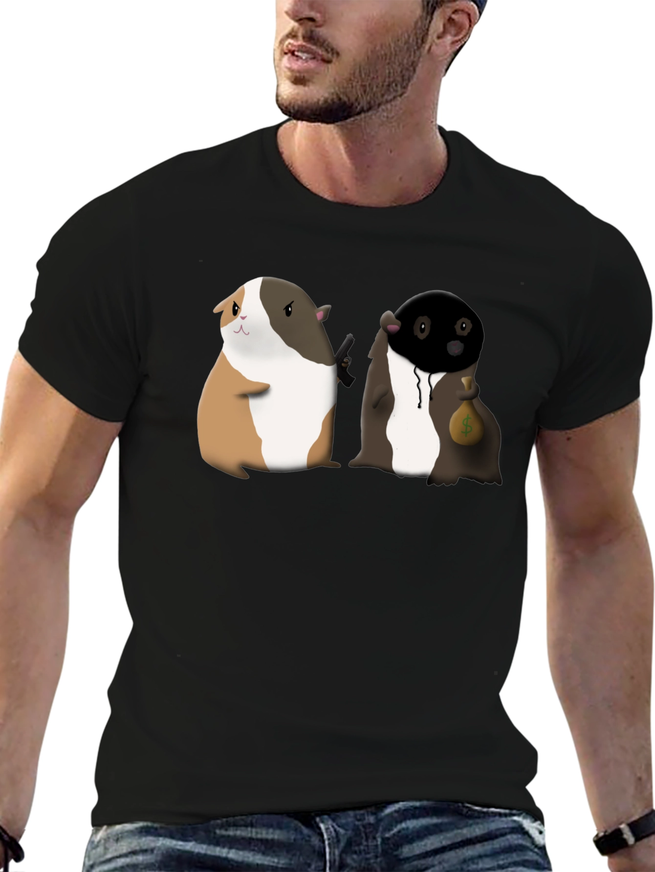 Guinea Pig Gangster Graphic Tee - Funny T-Shirt