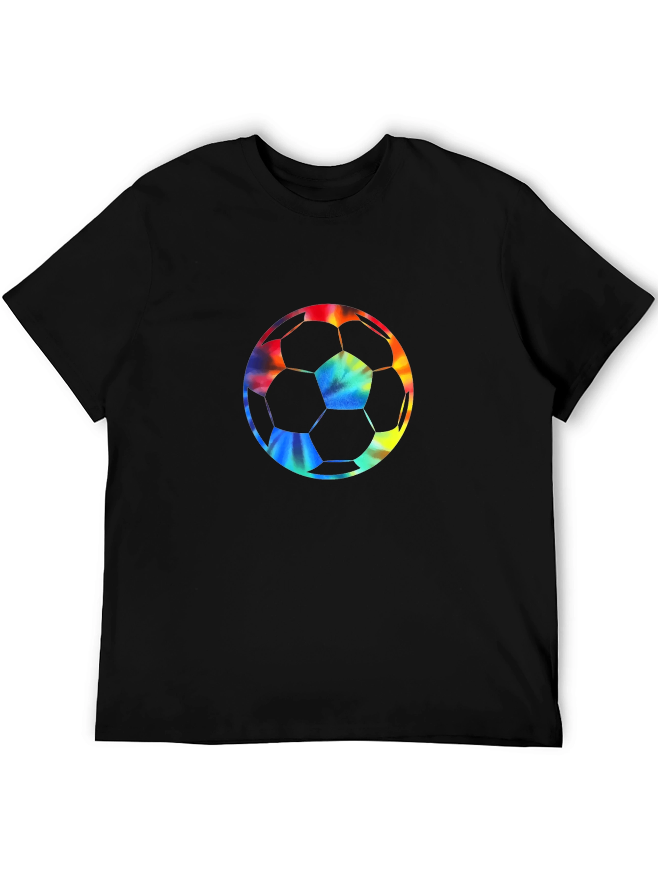 Tie-Dye Soccer Ball Graphic Tee - Black