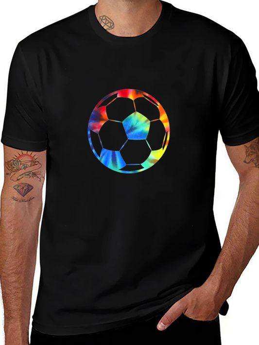 Tie-Dye Soccer Ball Graphic Tee - Black