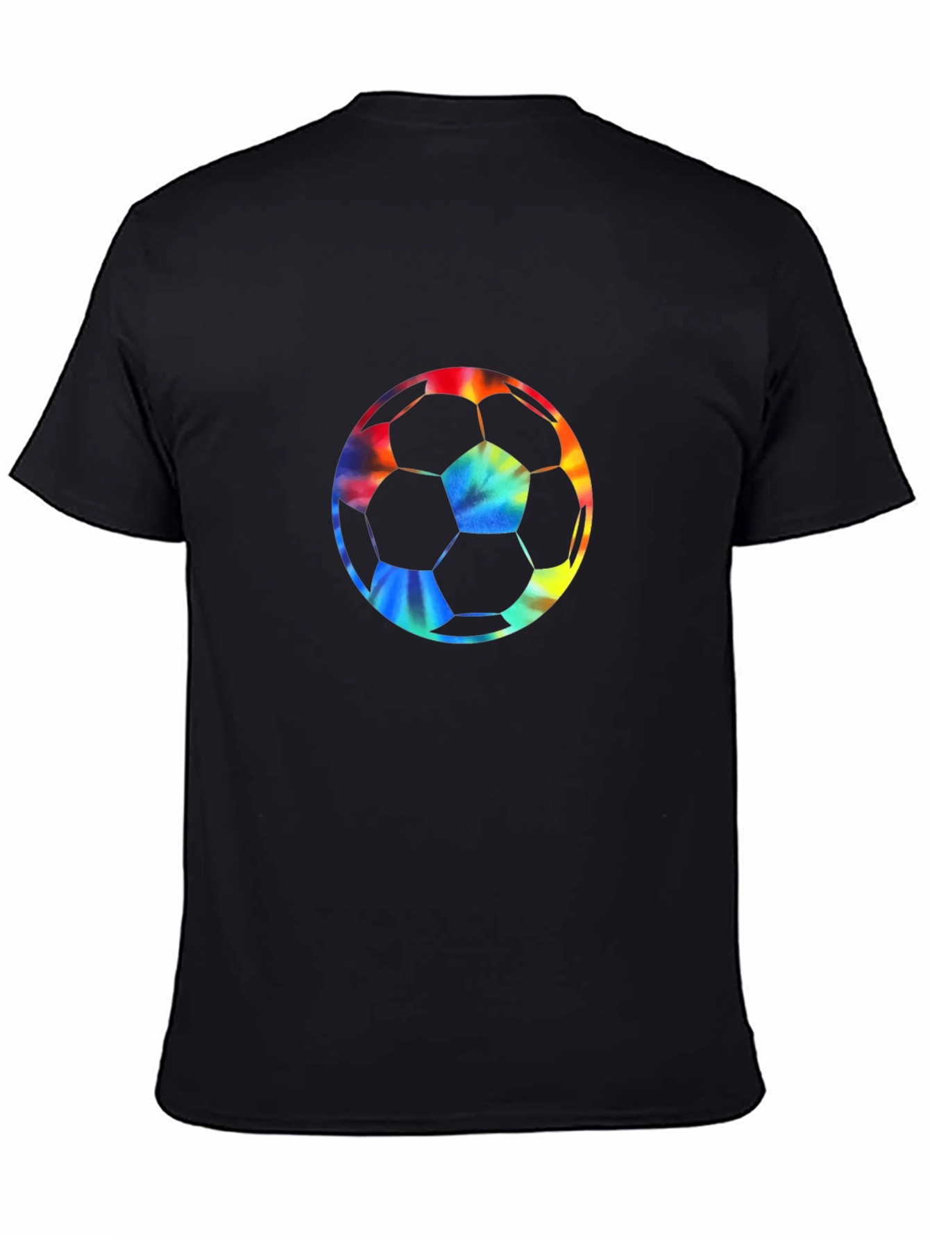 Tie-Dye Soccer Ball Graphic Tee - Black