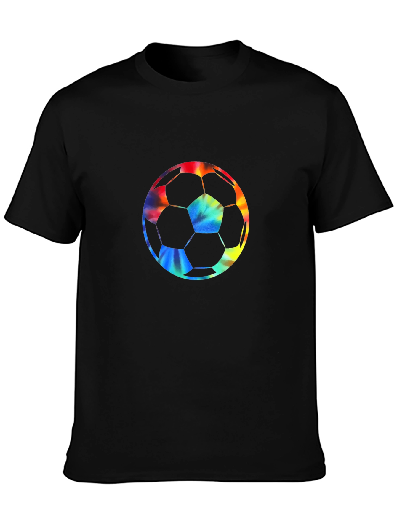 Tie-Dye Soccer Ball Graphic Tee - Black