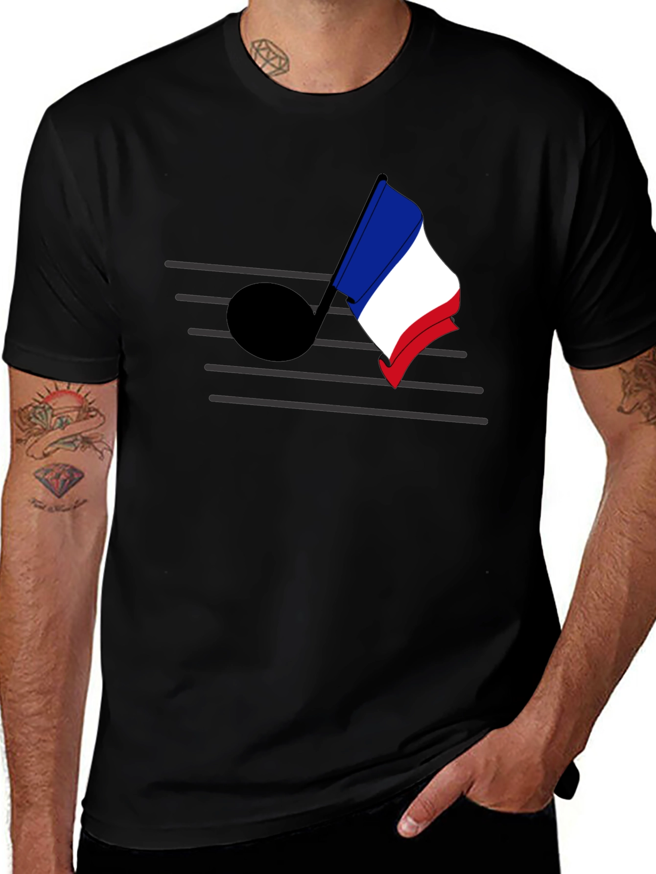 Musical France Tee - Mens Black T-Shirt