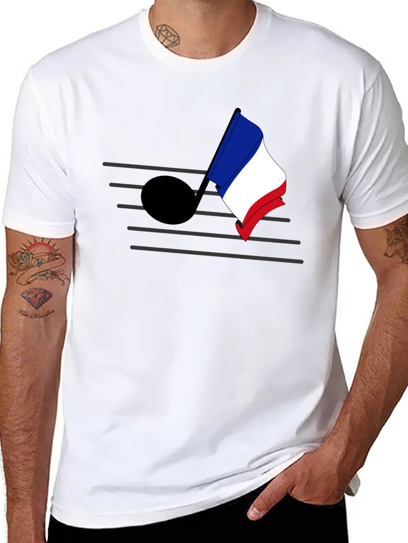 Musical France Tee - Mens Black T-Shirt
