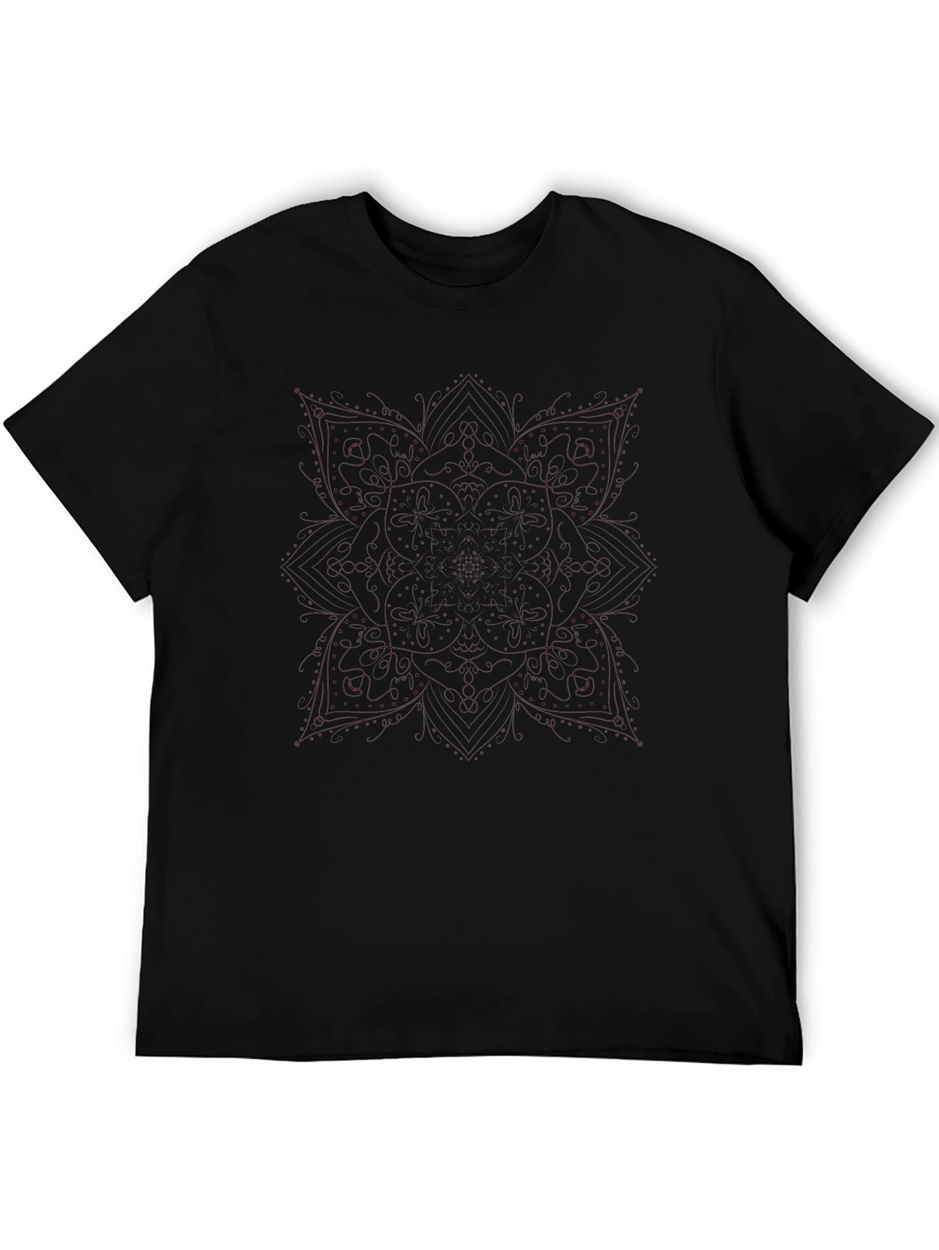 Mens Solid Black Casual Short Sleeve T-Shirt