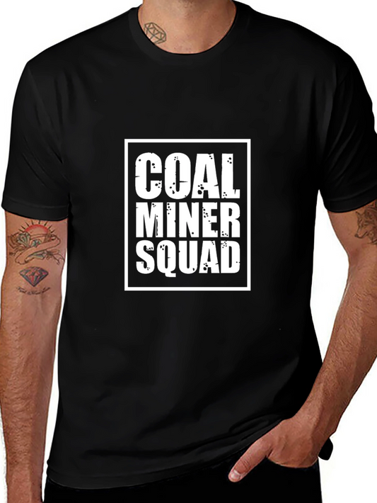 Coal Miner Squad Graphic Tee - Black Crew Neck T-Shirt