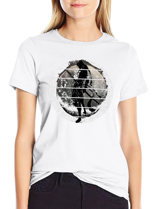 Samurai Warrior Moon Graphic T-Shirt