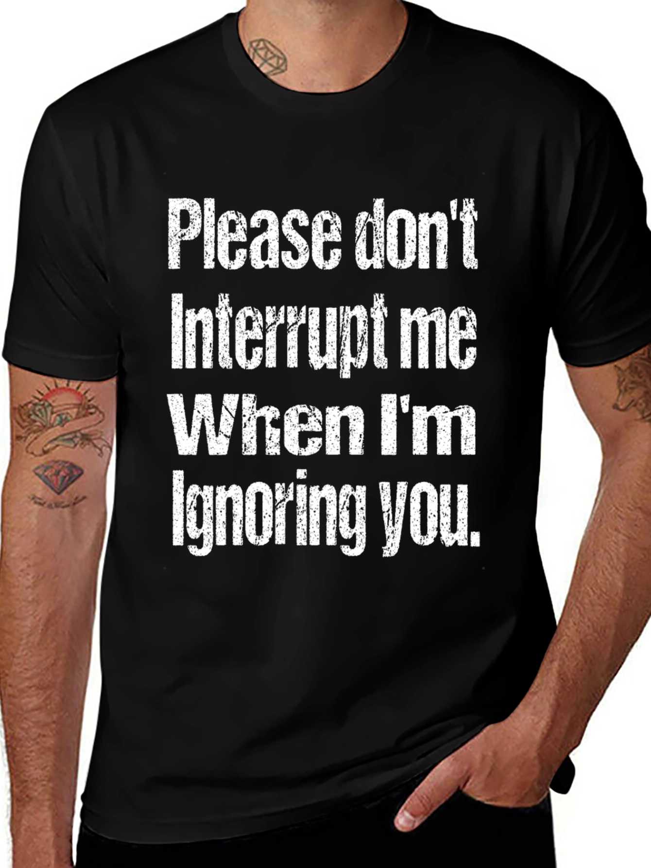 Humorous Please Dont Interrupt Graphic Tee