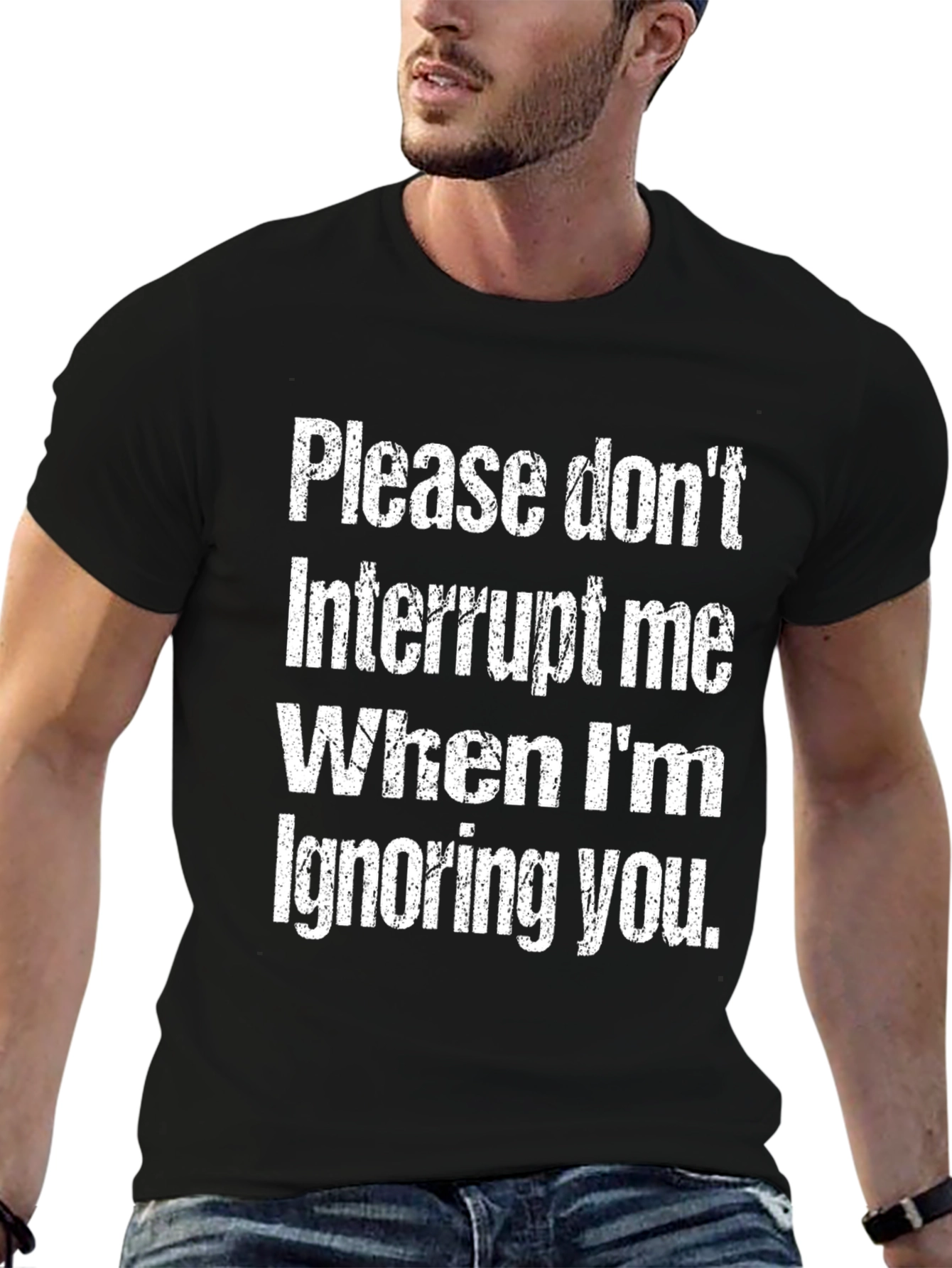 Humorous Please Dont Interrupt Graphic Tee