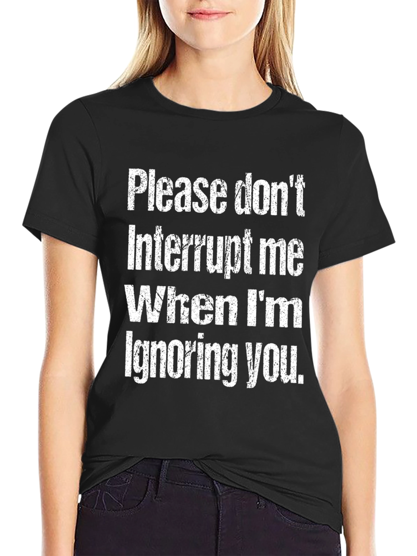 Humorous Please Dont Interrupt Graphic Tee
