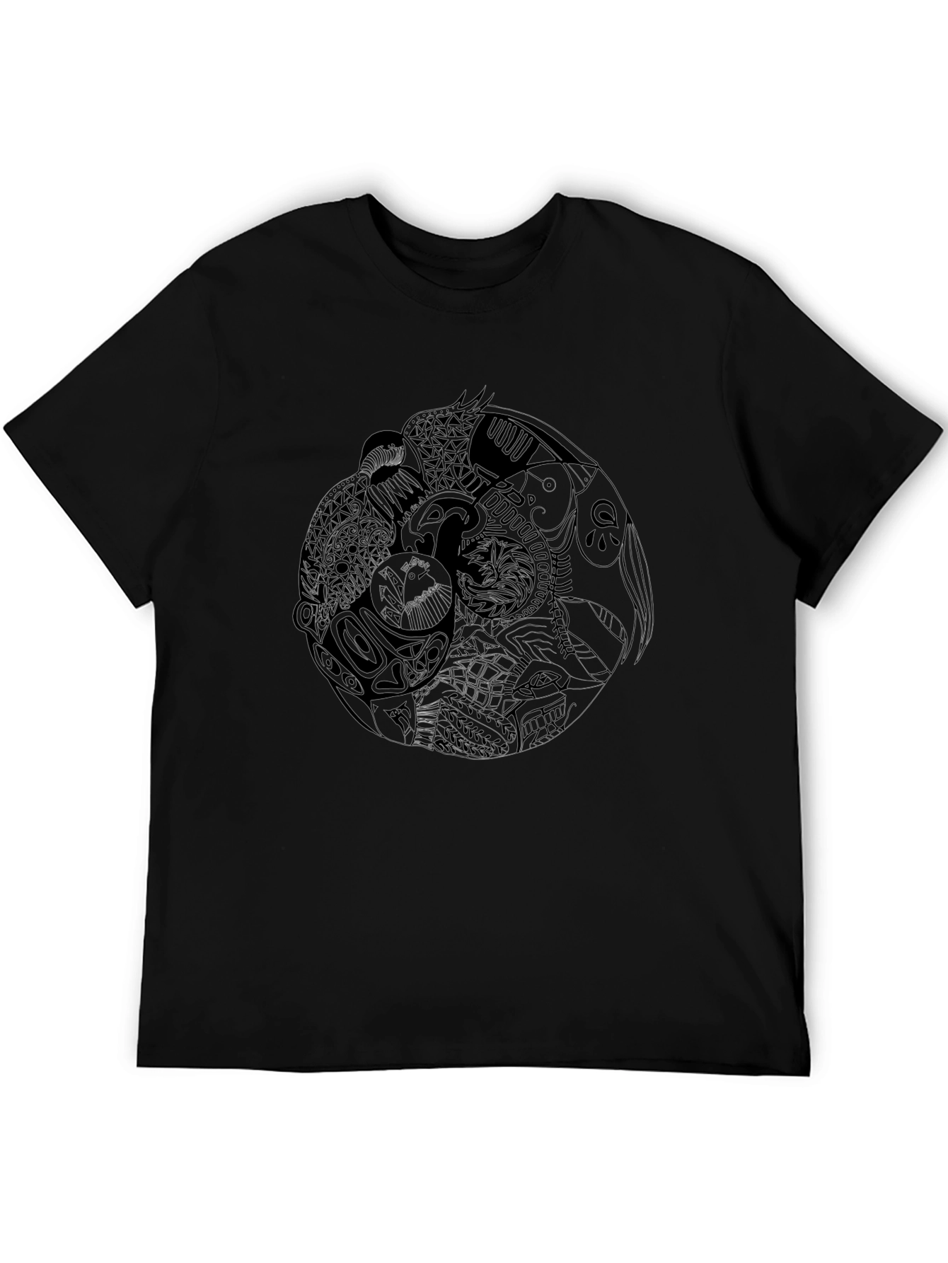 Mens Black Graphic Print T-Shirt