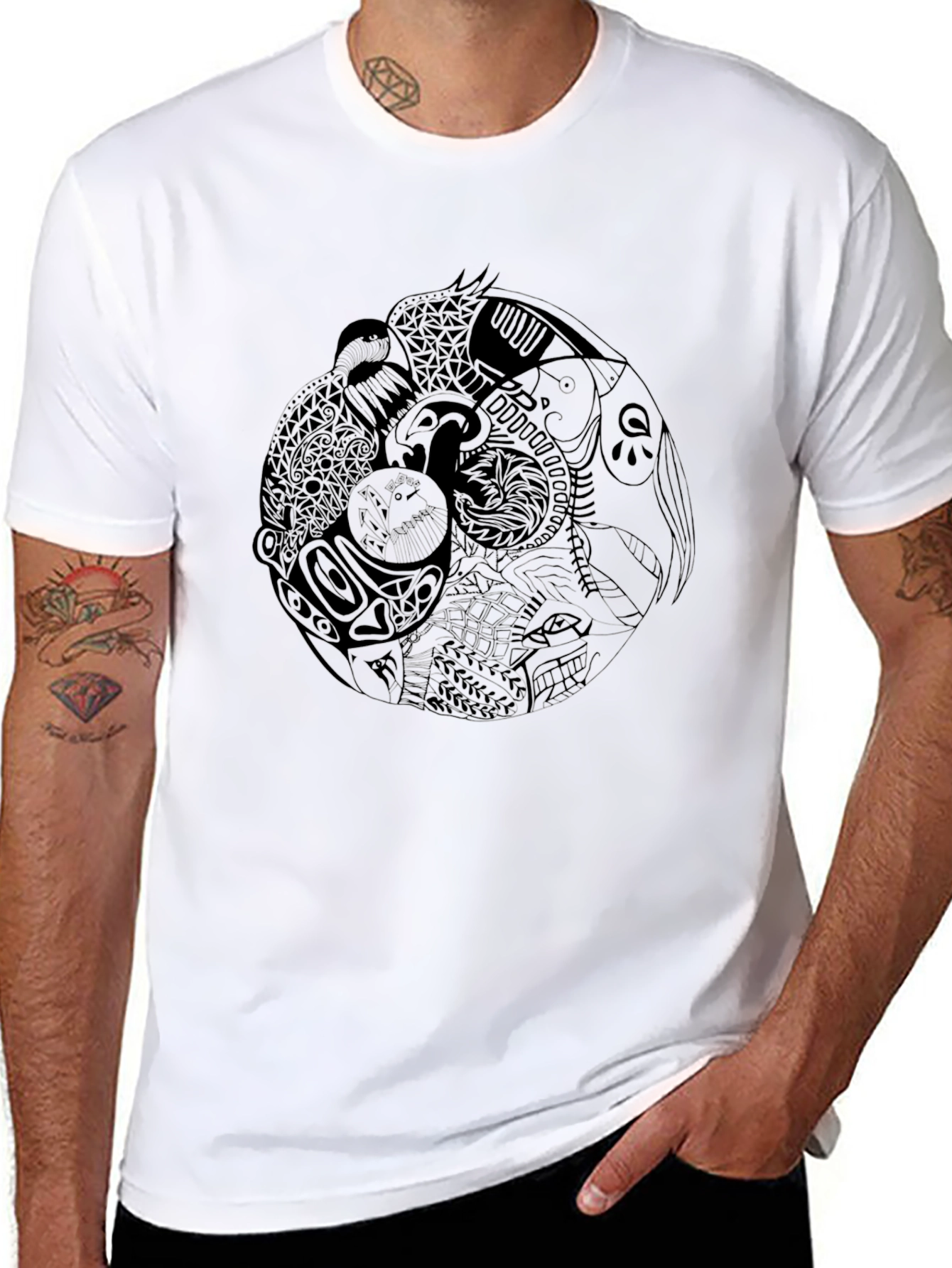 Mens Black Graphic Print T-Shirt
