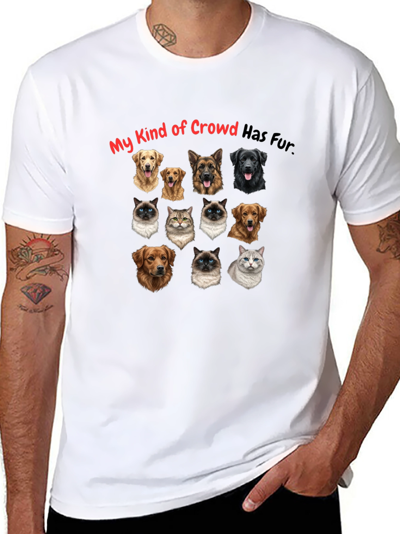 Funny My Kind of Crowd Pet Graphic T-Shirt