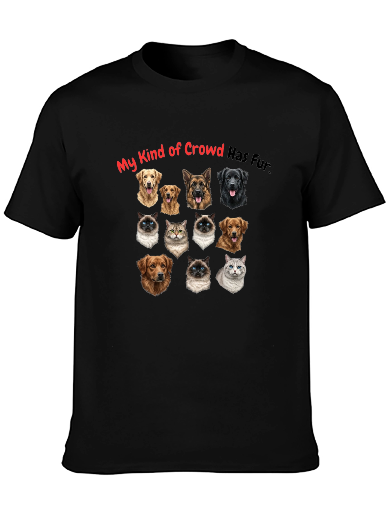 Funny My Kind of Crowd Pet Graphic T-Shirt