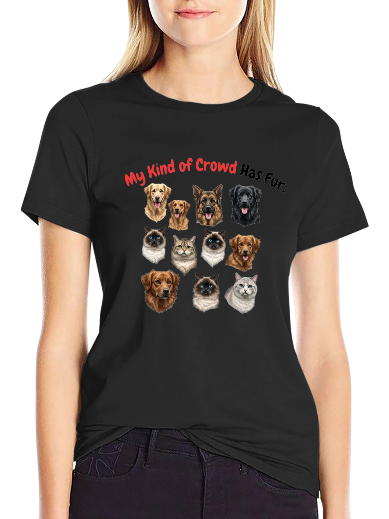 Funny My Kind of Crowd Pet Graphic T-Shirt