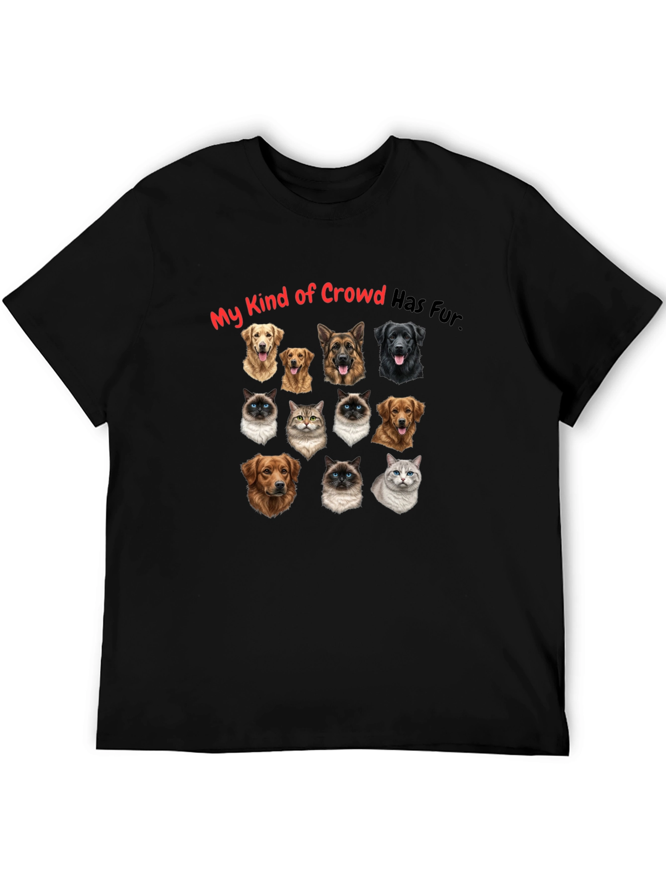 Funny My Kind of Crowd Pet Graphic T-Shirt