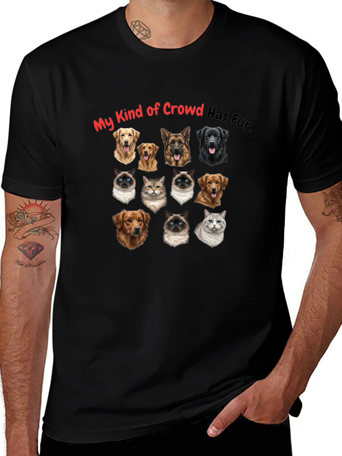 Funny My Kind of Crowd Pet Graphic T-Shirt