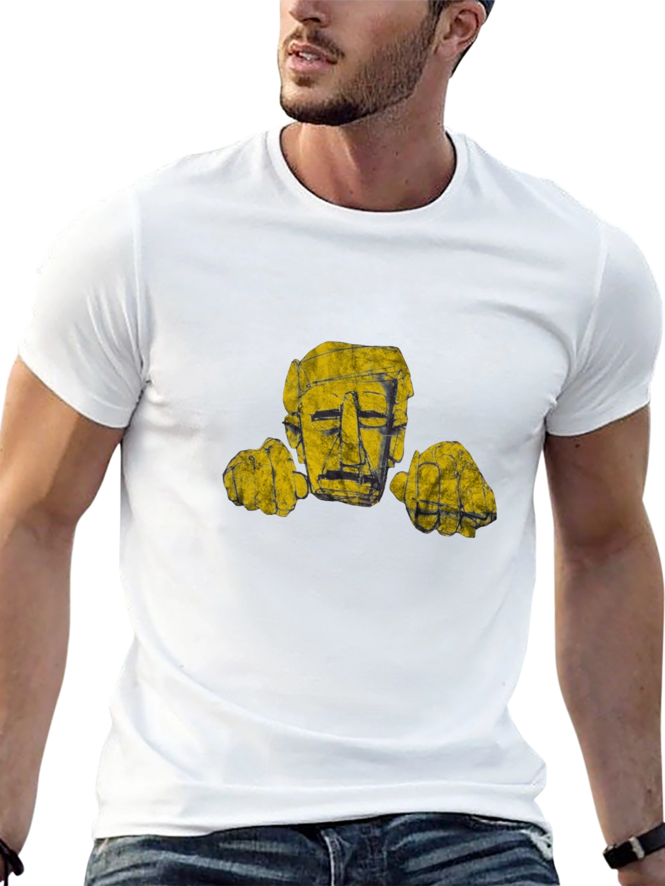 Abstract Head Graphic Black T-Shirt