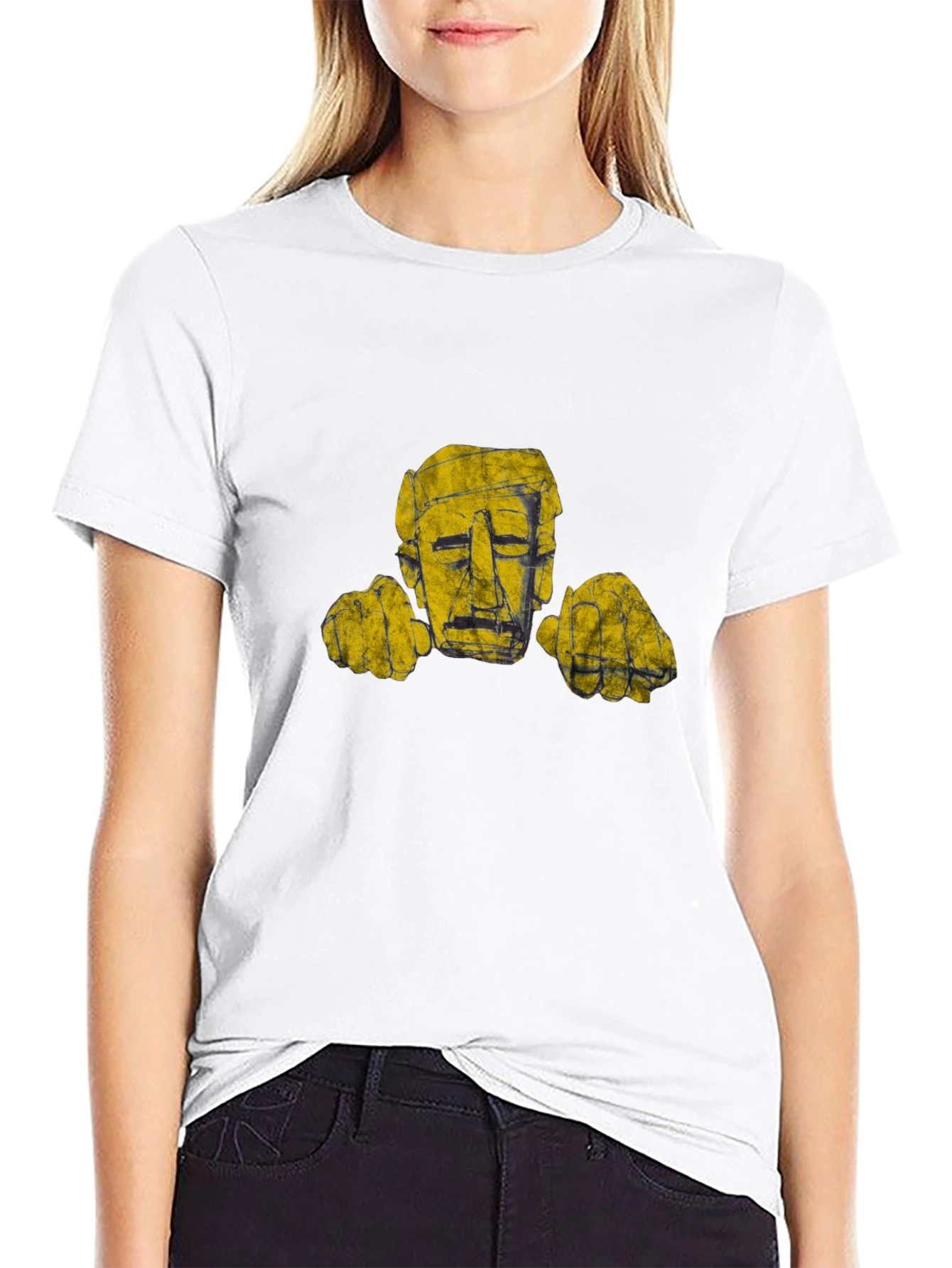 Abstract Head Graphic Black T-Shirt