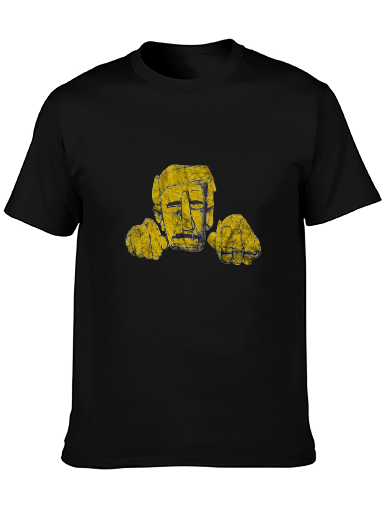Abstract Head Graphic Black T-Shirt
