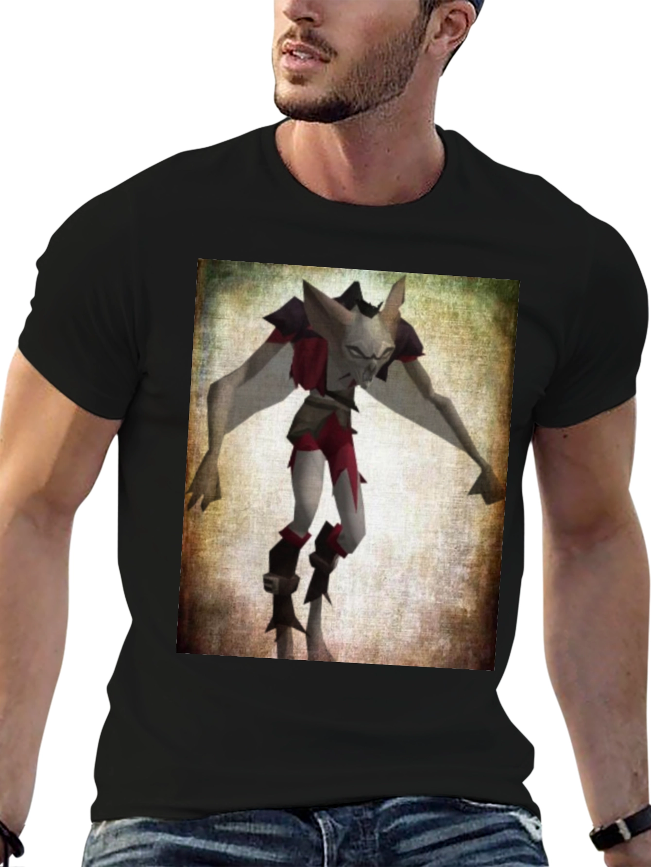 Character Graphic T-Shirt - Black Cotton Tee