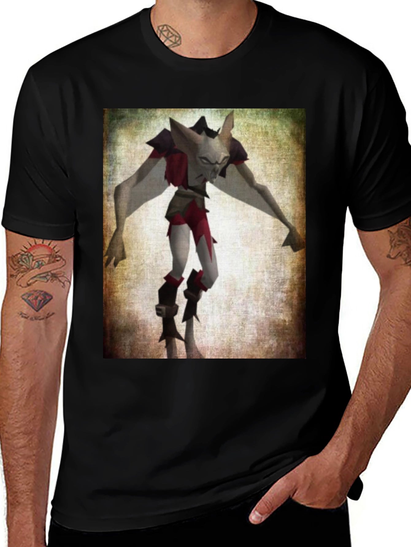 Character Graphic T-Shirt - Black Cotton Tee