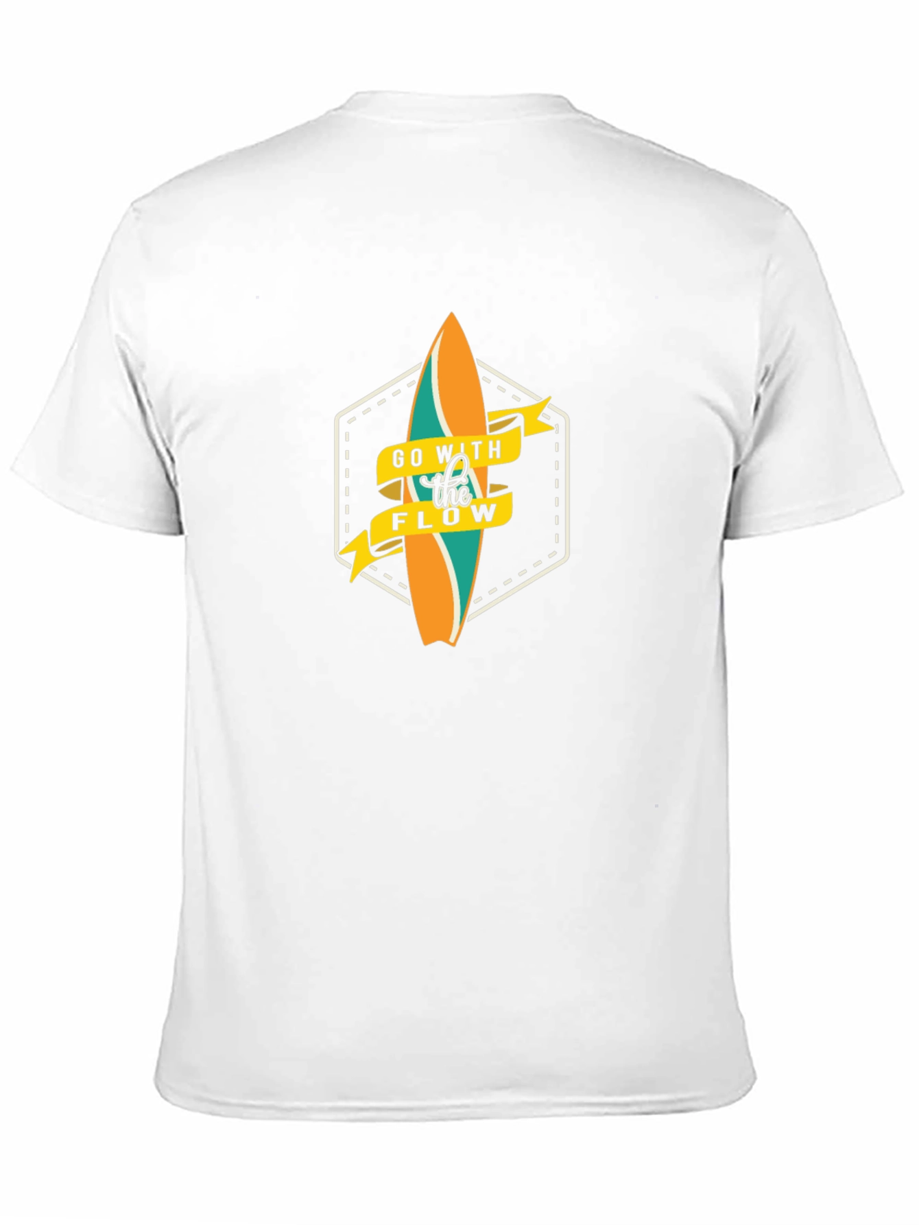 Go With The Flow Surfboard Graphic Black T-Shirt