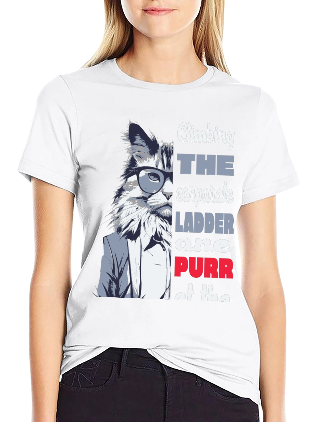 Climbing Corporate Ladder Cat T-Shirt