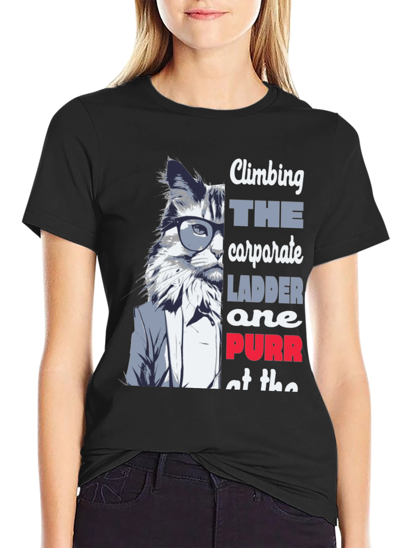 Climbing Corporate Ladder Cat T-Shirt