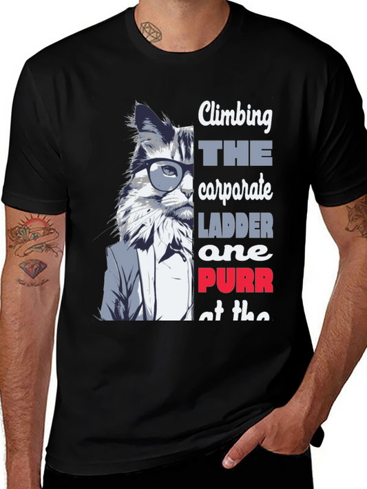 Climbing Corporate Ladder Cat T-Shirt