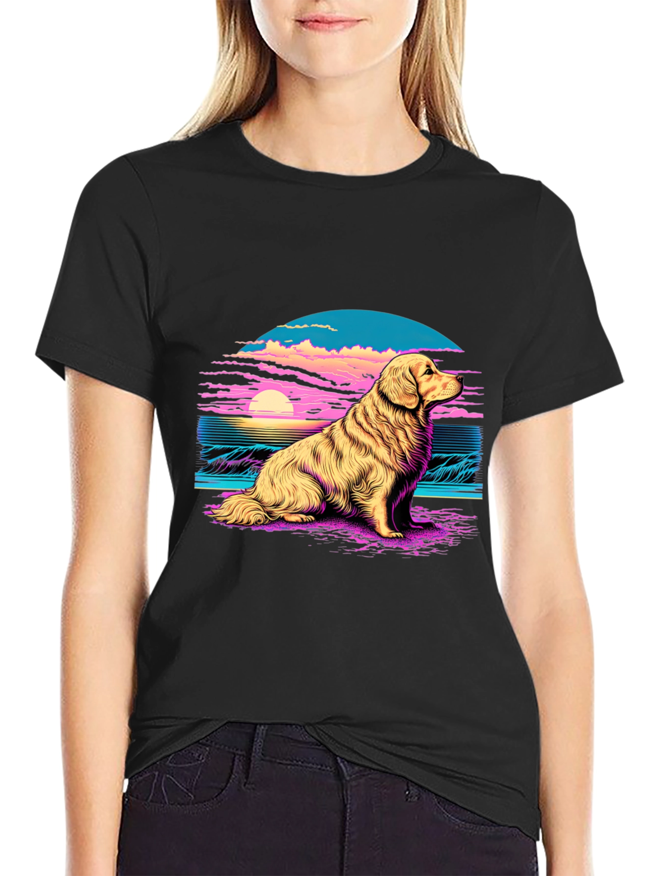 Golden Retriever Sunset T-Shirt