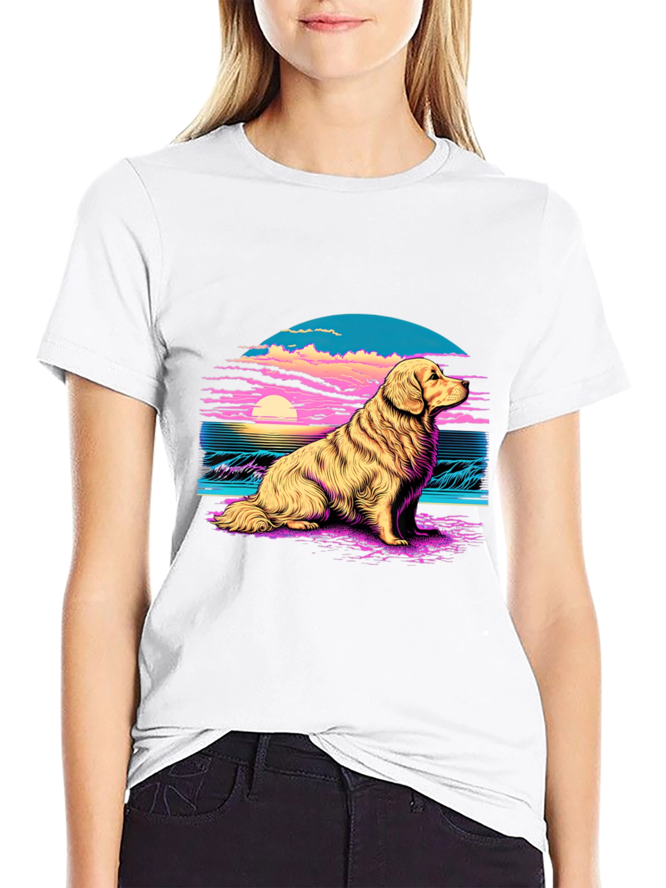 Golden Retriever Sunset T-Shirt