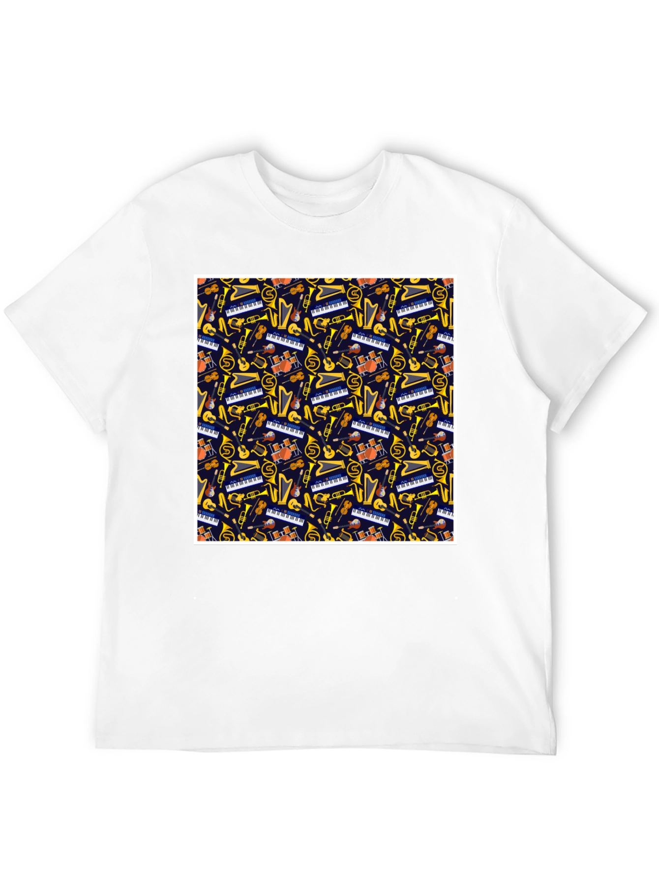 Music Instrument Pattern T-Shirt