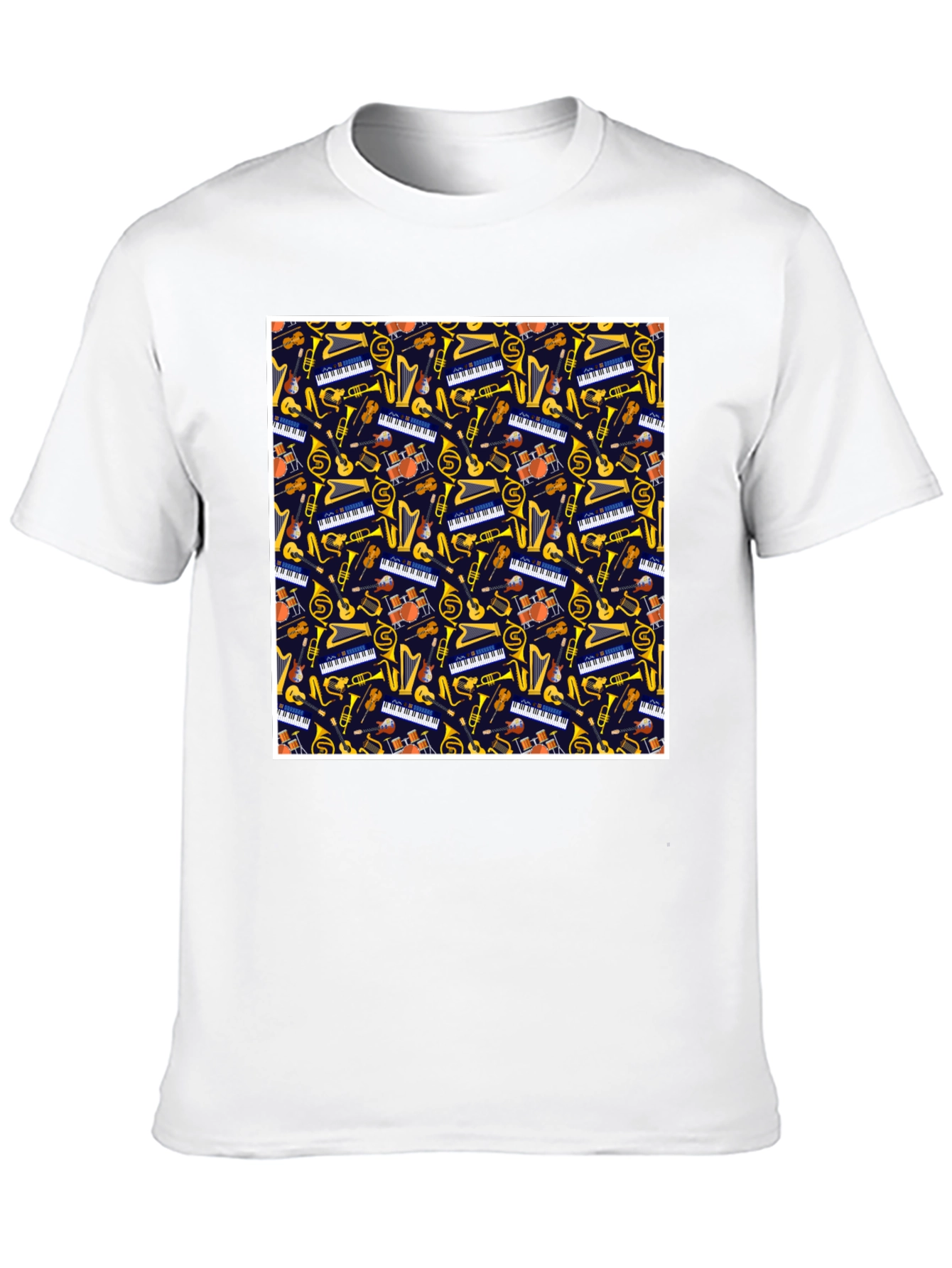 Music Instrument Pattern T-Shirt