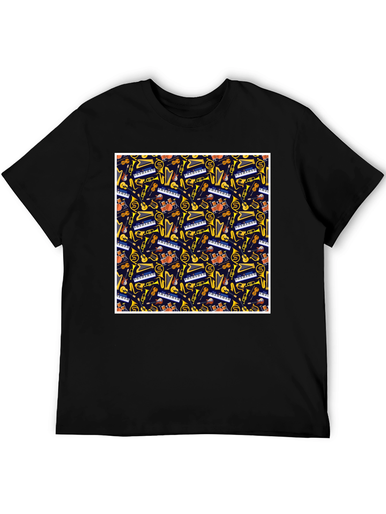 Music Instrument Pattern T-Shirt