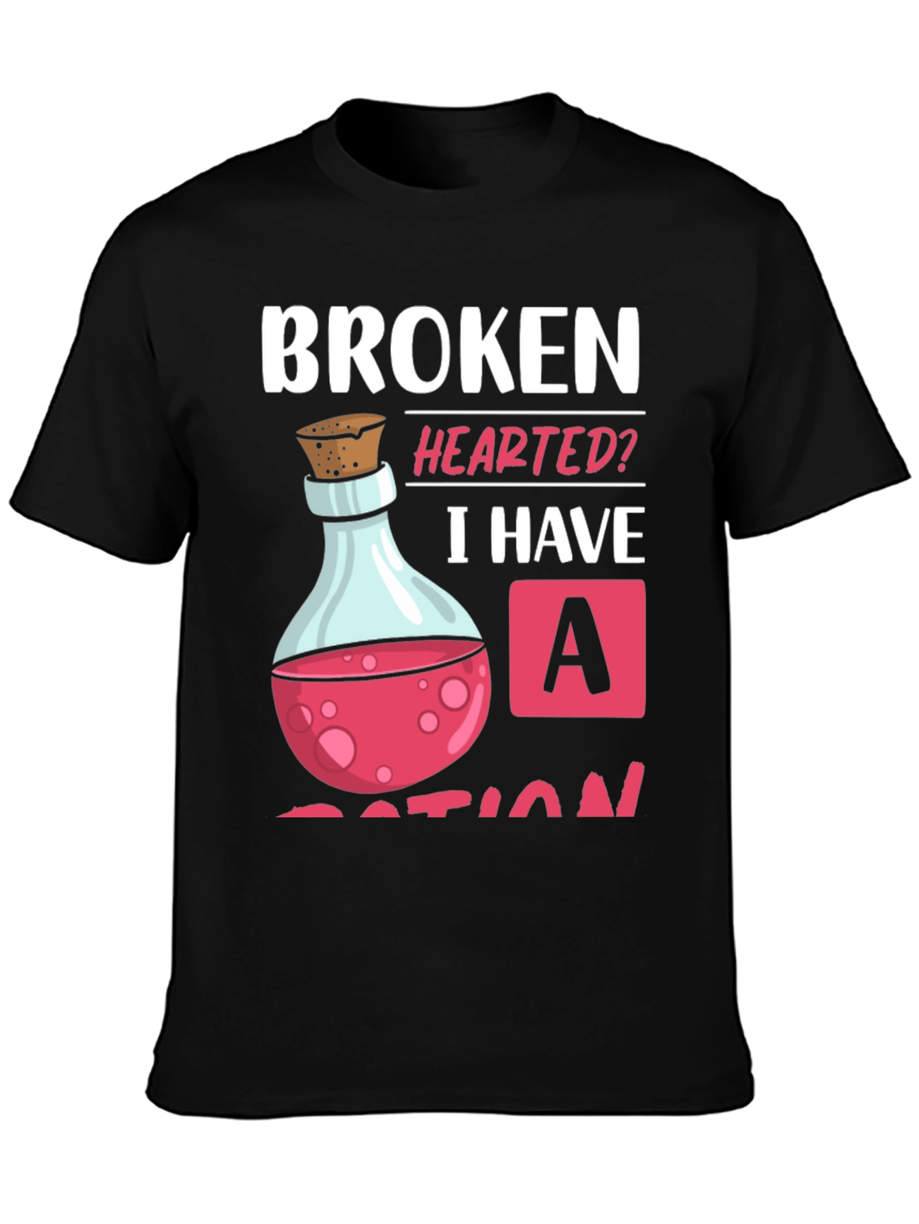 Broken Hearted Potion T-Shirt - Novelty Graphic Tee