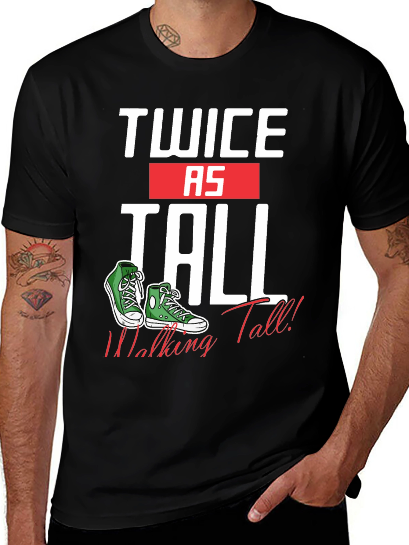 Twice as Tall T-Shirt - Walking Tall Sneaker Tee