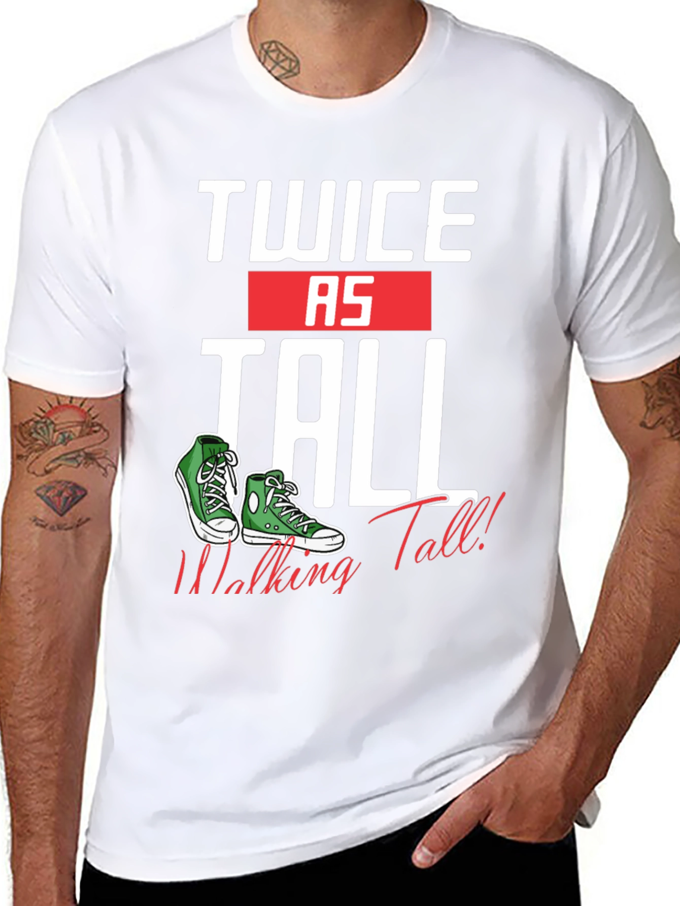 Twice as Tall T-Shirt - Walking Tall Sneaker Tee
