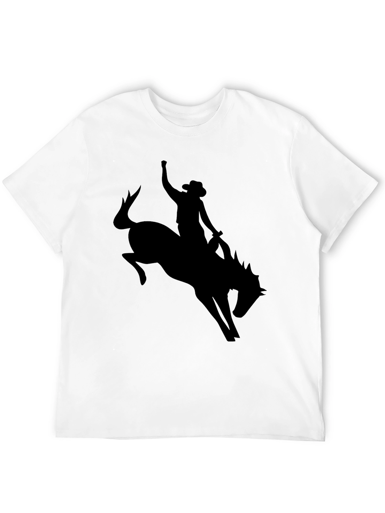 Cowboy Riding Bucking Bronco Silhouette T-Shirt