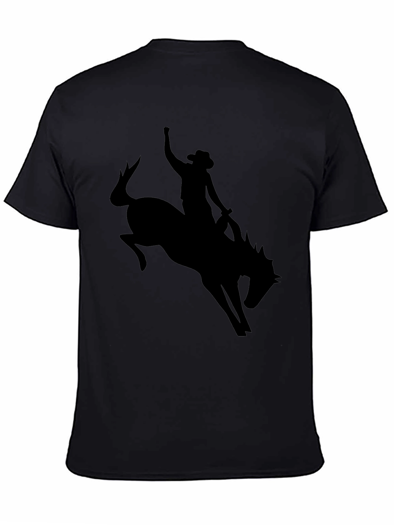Cowboy Riding Bucking Bronco Silhouette T-Shirt