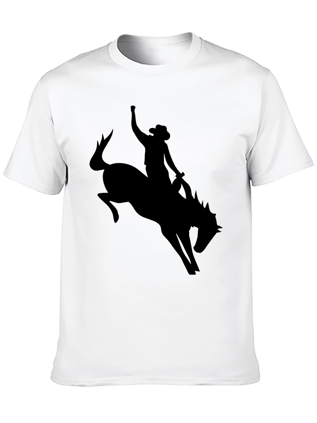 Cowboy Riding Bucking Bronco Silhouette T-Shirt