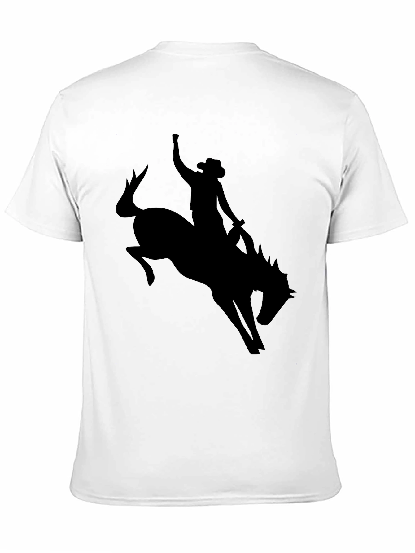 Cowboy Riding Bucking Bronco Silhouette T-Shirt